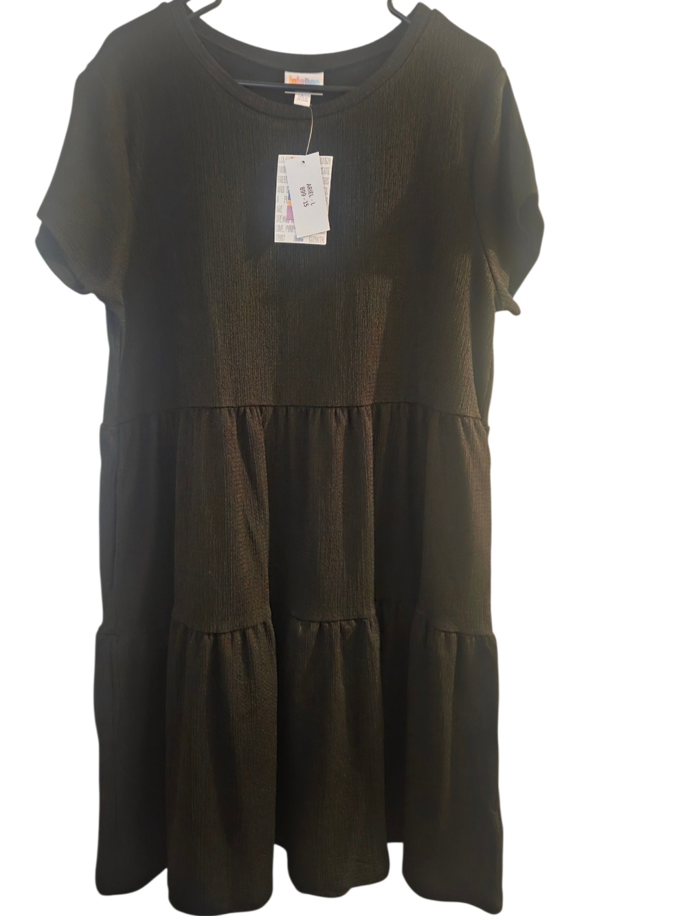 LuLaRoe Black Short Sleeve Tiered Dress